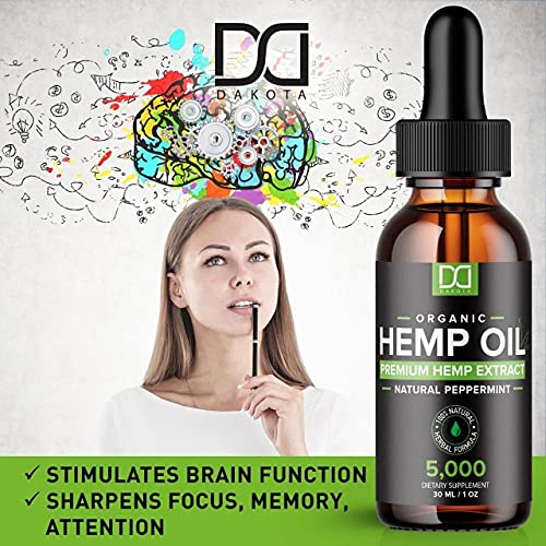 (5000mg) Hemp Oil Maximum Strength for Stress Relief Inflammation Sleep Focus Mood Pain Skin Care Hair - Natural Organic Hemp Seed Zero CBD Tincture Oil Drops Herbal Extract Supplements (2 Pack) - Image 3