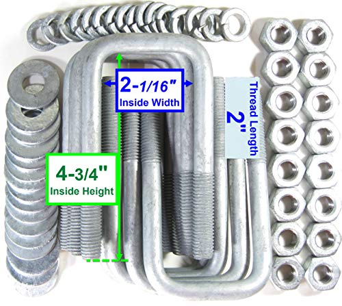 Promo Discount Up To 70% Off (8) HDG Hot Dipped Galvanized Square U-Bolts Boat Trailer U Bolt 1/2" D x 2 1/16" W x 4 3/4" L Promo Discount Up To 70% Off (8) HDG Hot Dipped Galvanized Square U-Bolts Boat Trailer U Bolt 1/2" D x 2 1/16" W x 4 3/4" L