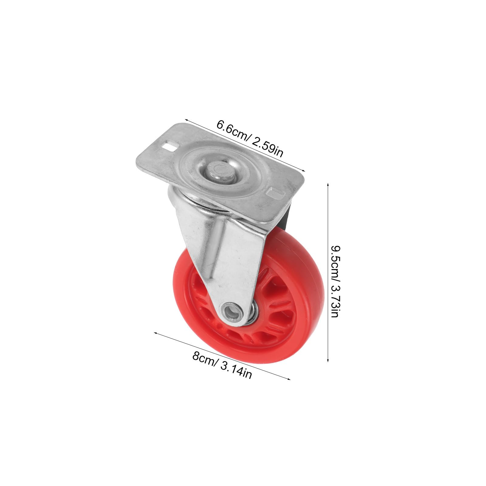 Ipetboom Rueda Giratoria de Nailon Roja 7,6 Cm para Camilla Mecánico Rueda Rodante Silenciosa y Resistente para Herramientas de Taller para Asiento de Garaje y Reparación Automotriz