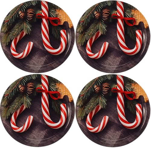 My-goodbuy24 Weihnachtsteller aus Metall - 4 Stück - Weihnachts- oder...