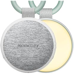 Momcozy Portable Sound Machine with Night Light, White Noise Sound Machine for Baby, 20 Soothing Sounds, Sound Therapy, Long-Lasting Power, Timer, Clips on Stroller, Baby Shower Gifts | 20 Soothing Sounds, Long-lasting Power, Timer, Clips on Stroller/Baby Carrie/Toy Bar, Baby Shower Gifts, Green Ring