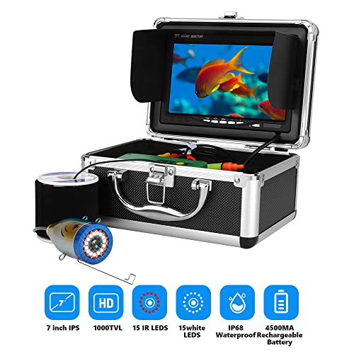 MOUNTAINONE Underwater Fishing Camera with 7 Inch Fish Finder Waterproof Fishing Underwater Camera 15M Cable Length Fish Finder System Kit for Ice Lake Boat Fishing (15M NO DVR) - Image 2