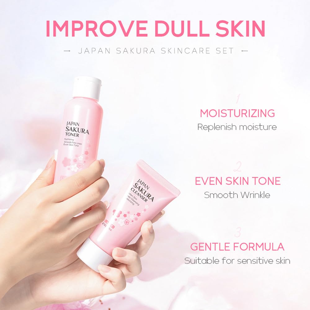 Amazon.com : Skincare Gift Set Sakura Skin Care Travel Kit with
