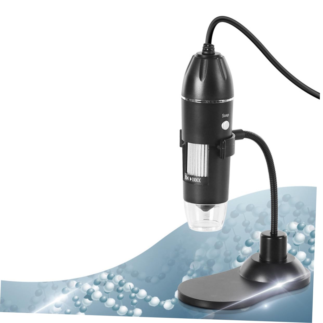 Gadpiparty Digitale USB Lupe mit LED Beleuchtung Vergrößerung Flexible Arm Tischmikroskop für Reparatur Inspektion Labor Schmuck Briefmarken Antiquitäten