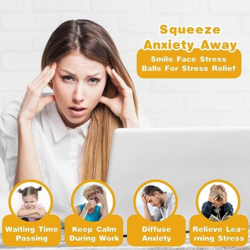 Ainiv Funny Face Squeeze Stress Balls, 20pcs Stress Relief Ball, Sensory Stress Ball, Hand Exercise Stress Relief Balls - Image 4