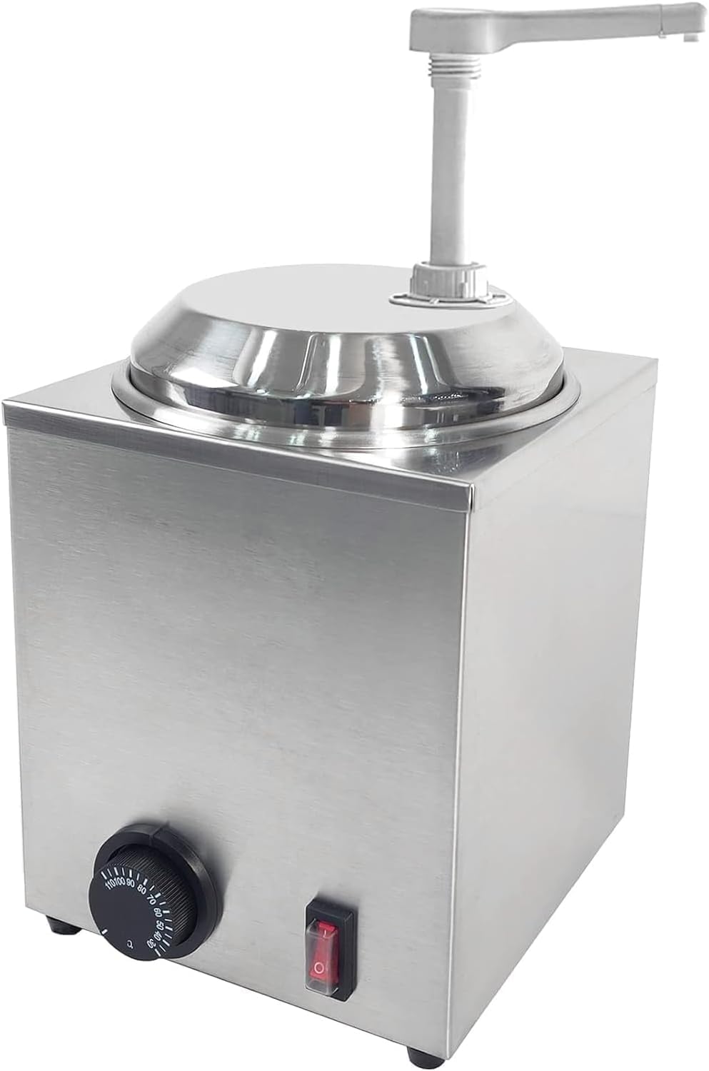 Cheese Dispenser, Commercial Hot Fudge Stainless Steel Dispenser 2.4QT Single 650W with Pump 30-110°C Adjustable