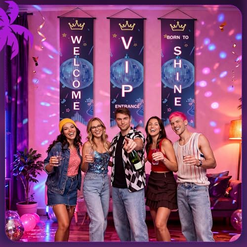 Image of Blulu Kpop Background Banner VIP Party Decorations Cinema Movie Night Banner VIP Porch Sign Film Festival Theater Family Movie Night Decor Supplies Hanging Sign