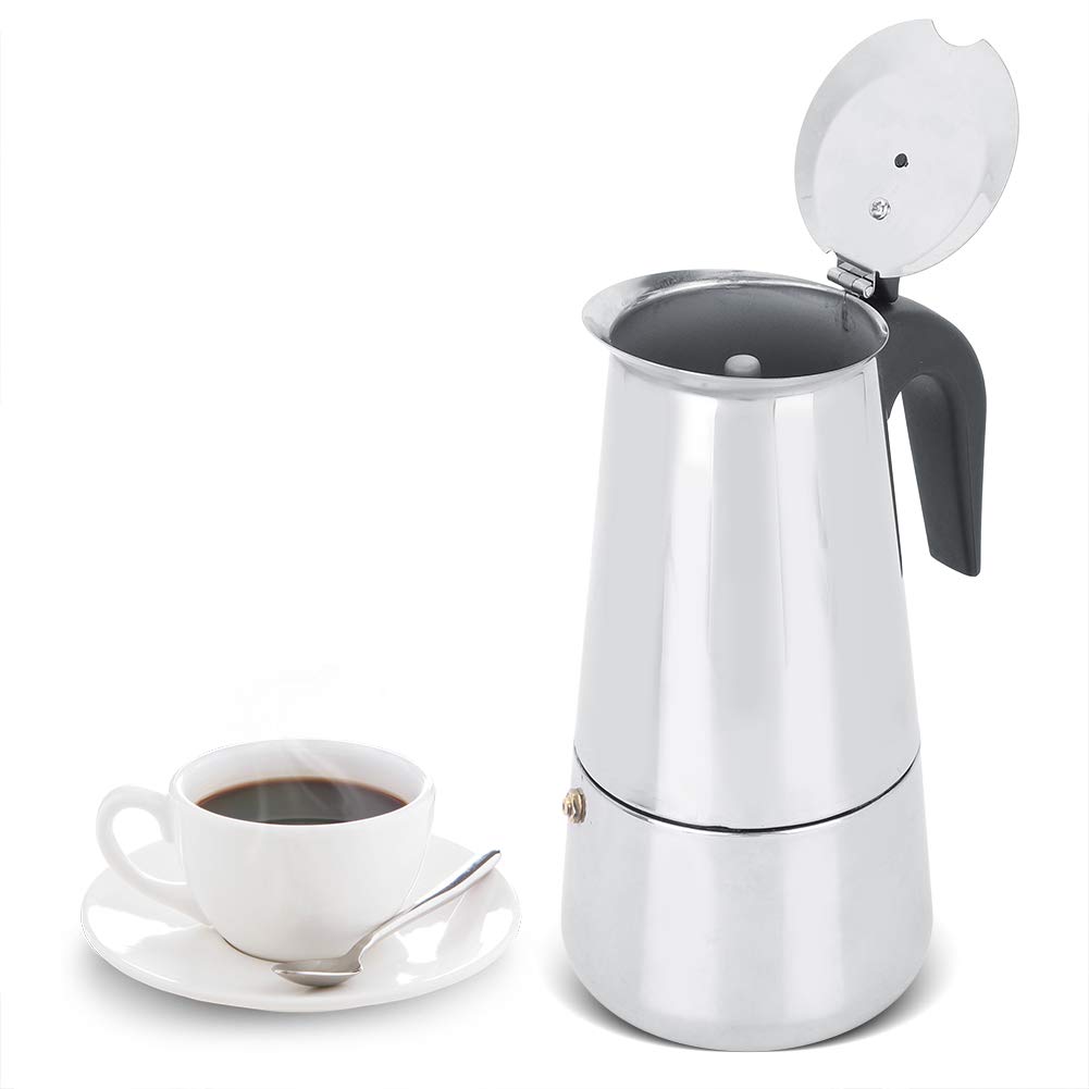 450ml cafetera Moka de Acero Inoxidable, cafetera eléctrica de 450ml, Juego de Calentador para cafetera, Enchufe de la UE 220-240V