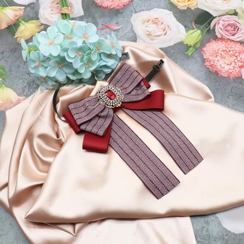 Image of Womens Bow Tie Adjustable Rhinestone Bowtie for Women Ladies Girls Pre-tied Womens Tie for Shirt Suit Uniform
