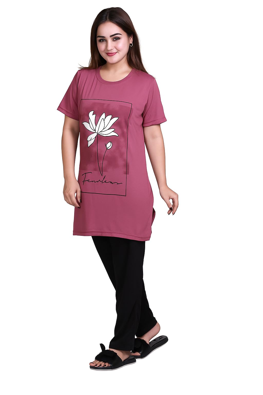 Women's Cotton Nightwear Set | Round Neck Printed Half Sleeve Top & Bottom | Comfortable & Breathable Sleepwear | Casual Summer Nightsuit