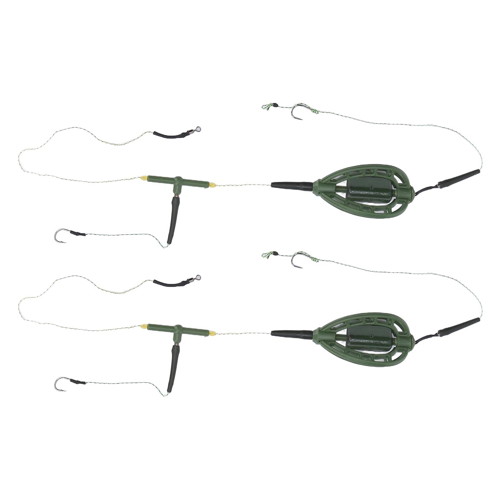 Alomejor Set di Alimentatori da Pesca da 2 Pezzi Dispositivo di Nidificazione di Carpe a Linea Lunga Set da Pesca Alimentatore per Esche da Pesca alla Carpa