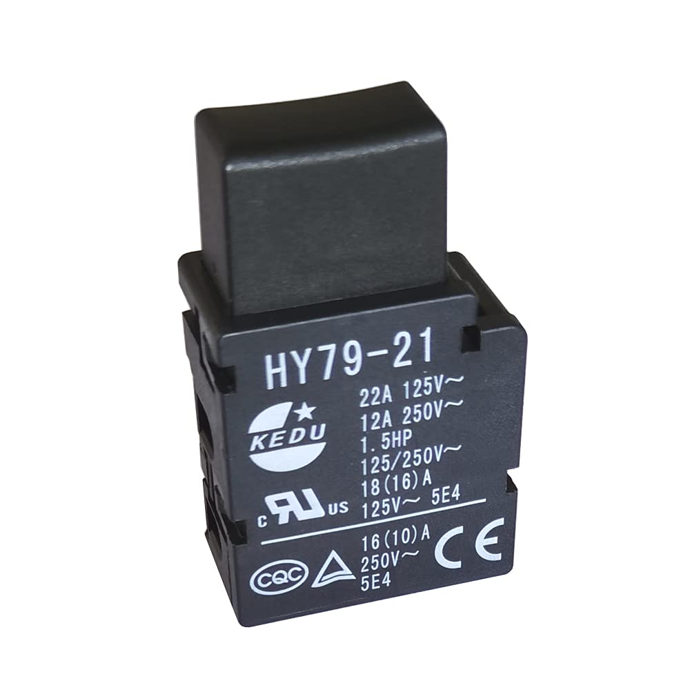 KEDU HY79-21 - Interruptor de botón para cortacésped (18 (16) A, 2 unidades)