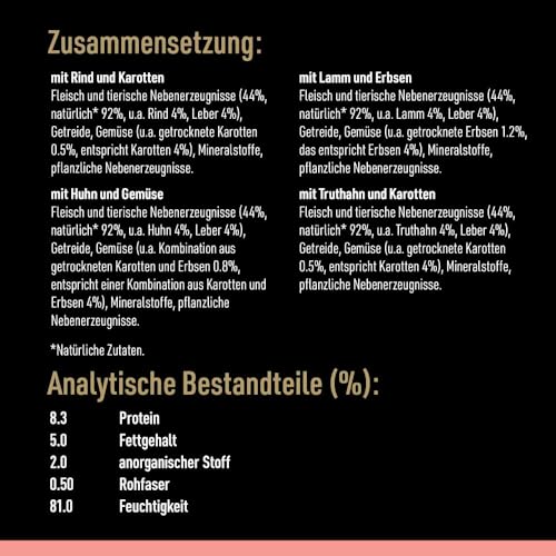 Cesar Adult Hundenassfutter Selektion in Sauce, 48 Portionsbeutel, 12x100g (4er Pack) – Ausgewogenes Premium Hundefutter nass, Auswahl mit Rind, Huhn, Lamm und Truthahn