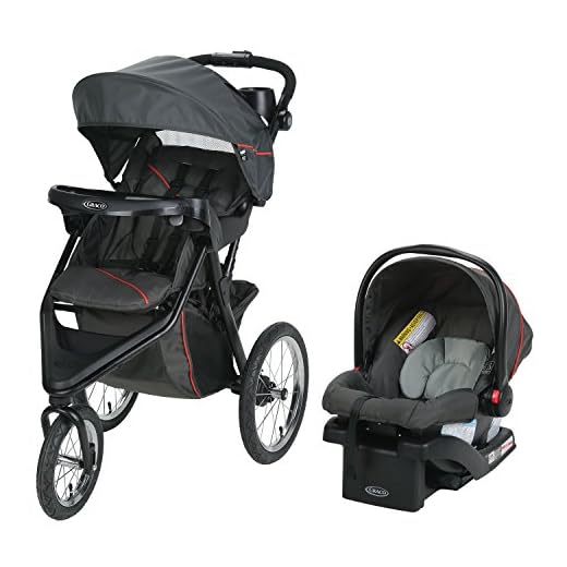 Graco Trax Jogger Travel System | Includes Trax Jogging Stroller and SnugRide 30 Infant Car Seat, Evanston