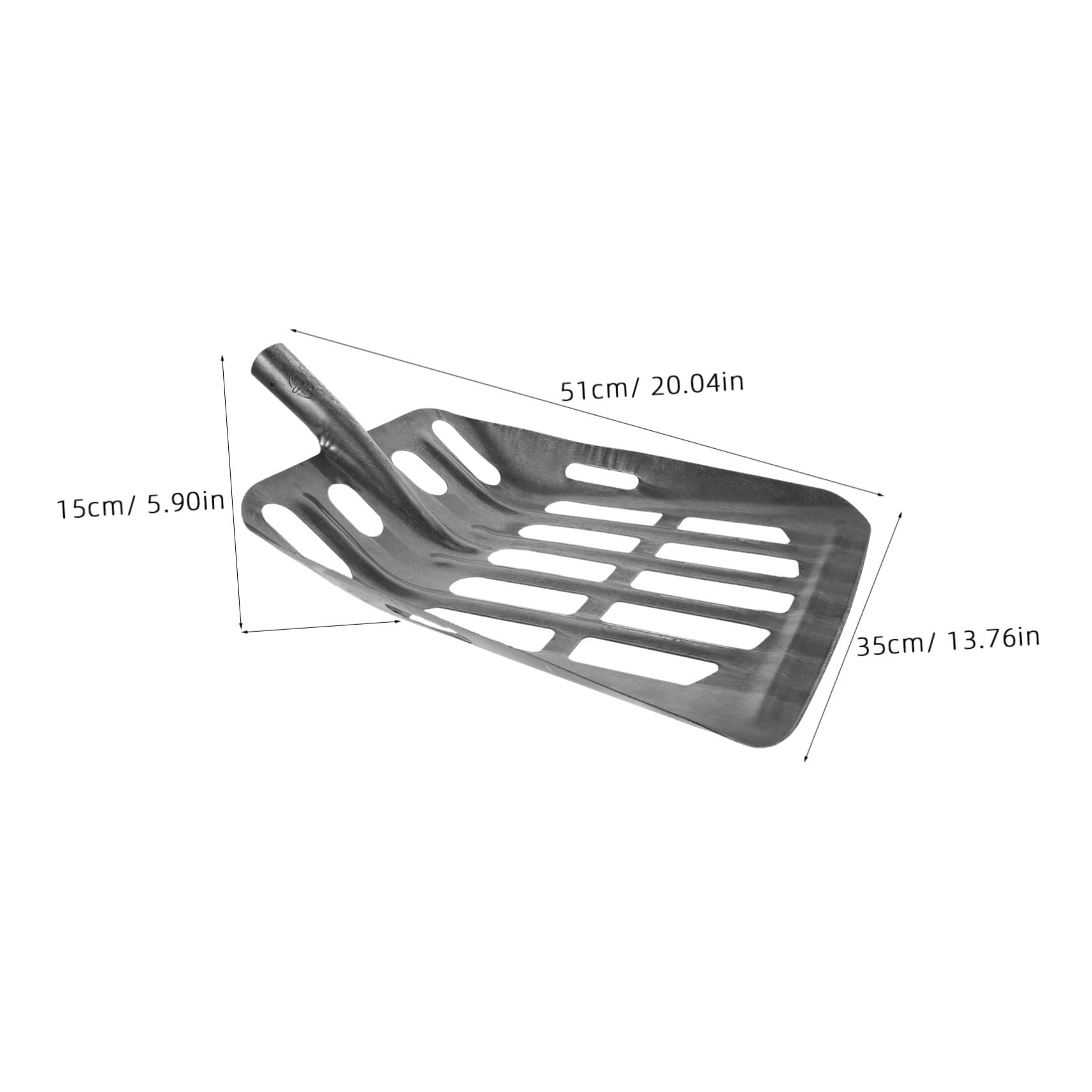 Pala de Hierro Plata con Diseño de Cedazo y Estructura Reforzada | Malla Hueca con Separación de 2, 6cm, Resistente al Desgaste, para Secado de Grano y Hogar