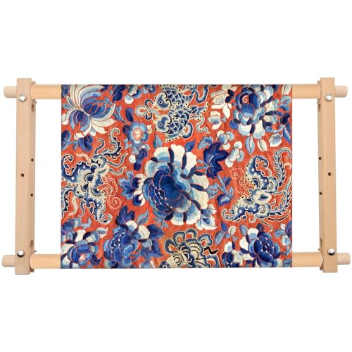 Image of MUFEKUM Beech Wood Embroidery Tapestry Scroll Frame 21 inchx12 inch | Wooden Cross Stitch Frame Quilting Frames Needlepoint Holder Embroidery Frame for Sewing Cross Stitch Embroidery Projects