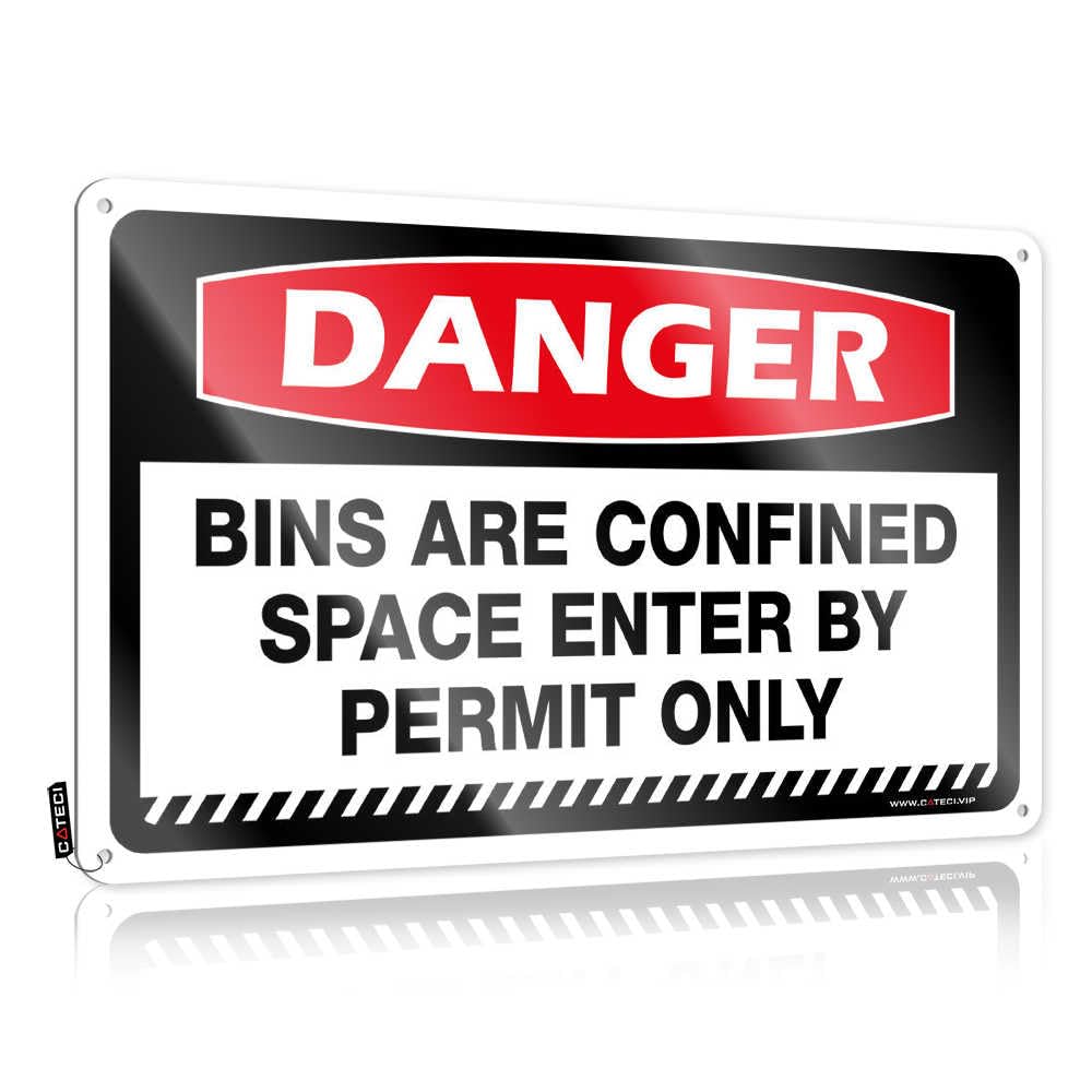 Fzfn Men's Colour Danger Bins Are Confined Space Enter By Permit Only Farmhouse - Vintage Poster Sweet Vintage Wall Art(30X40cm)
