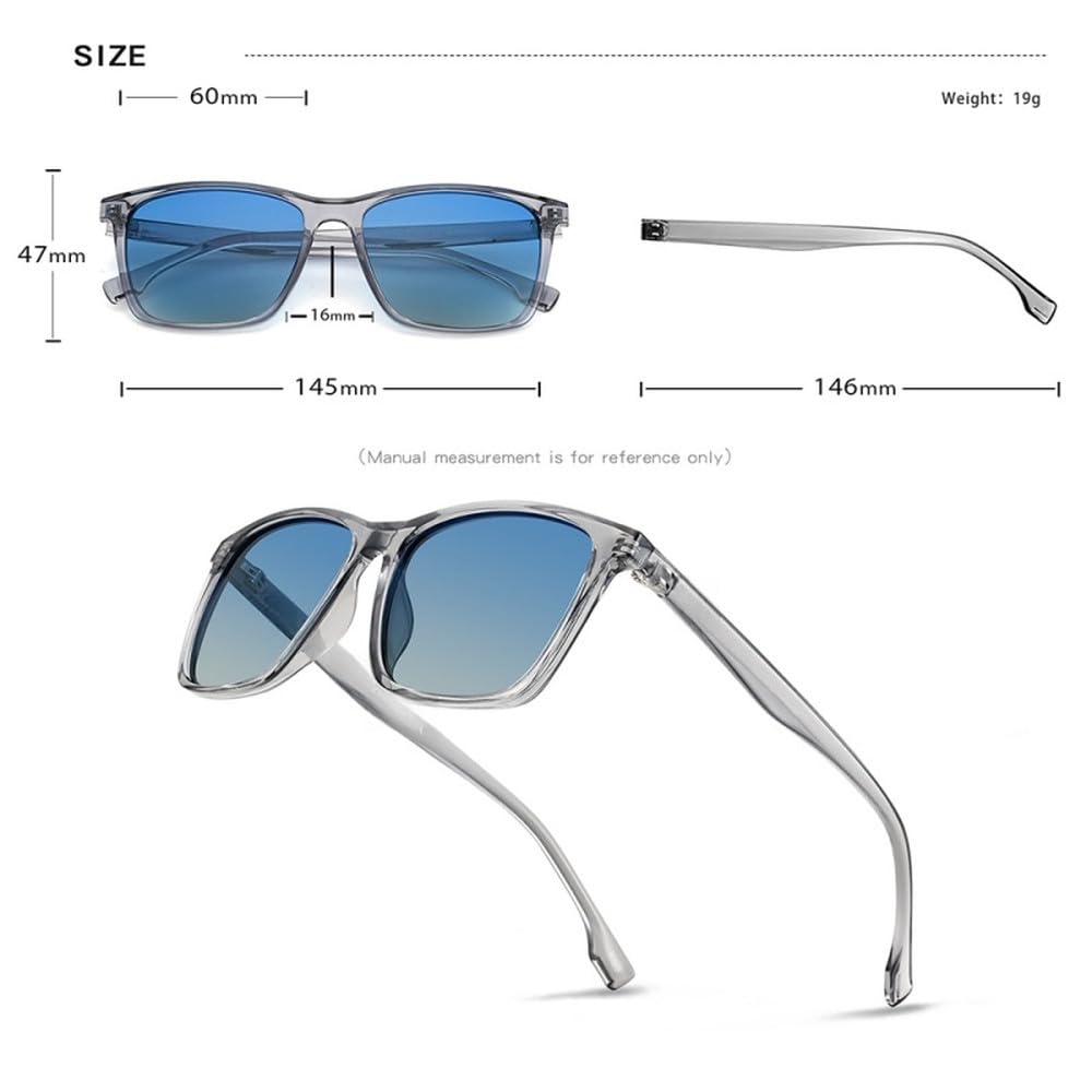 Gafas de sol polarizadas con montura TR90, protección UV400 y efecto espejo para conducción al aire libre.