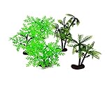 Arcady 6PC Mini Toy Jungle Trees Wide Bushy Trees and Tall Trees