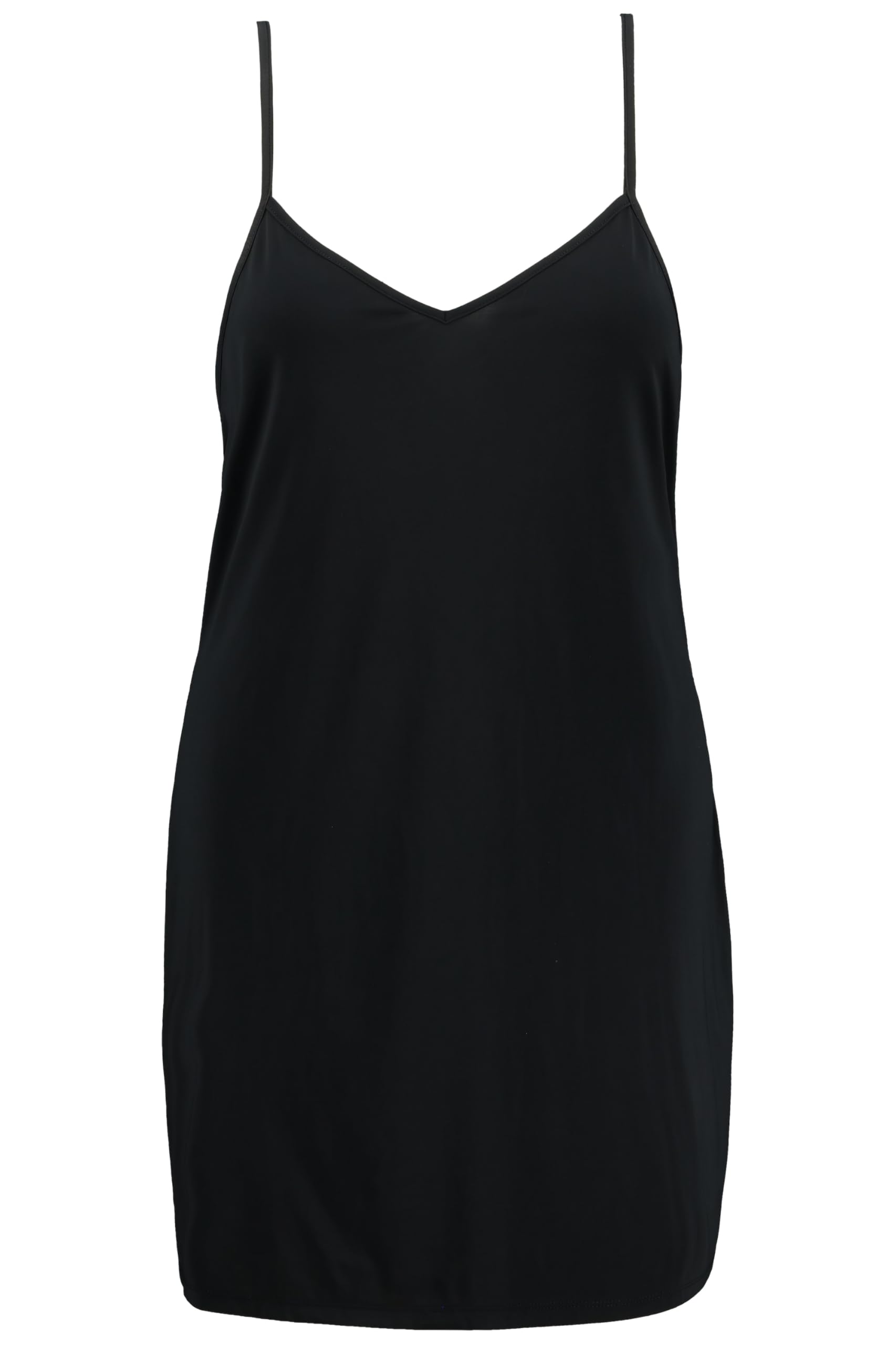 Ulla Popken Damen große Größen Übergrößen Plus Size Unterkleid, A-Linie, V-Ausschnitt, Spaghettiträger 801056