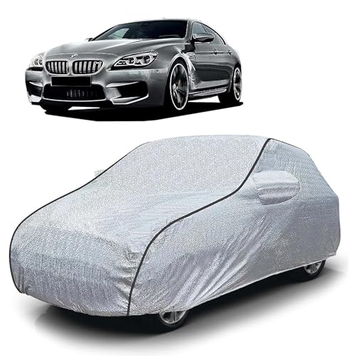 Image of Sulfar 100% Waterproof Car Body Cover Compatible with Mirror for BMW ML (Triple Stitched, Full Bottom Elastic, Magic Silver with Black Piping)