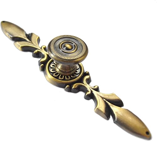 mophee 4 manijas de bronce vintage, tiradores decorativos de latón para puerta, pomos de cajón antiguos, accesorios retro de un solo agujero para