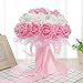 IPOPU 100 Pcs Artificial Rose Flower Heads Real Looking Baby Pink Fake Roses Flowers Foam Blush Roses for DIY Wedding Centerpieces Party Baby Shower Banquet Home Decorations (Pink, Stemless)