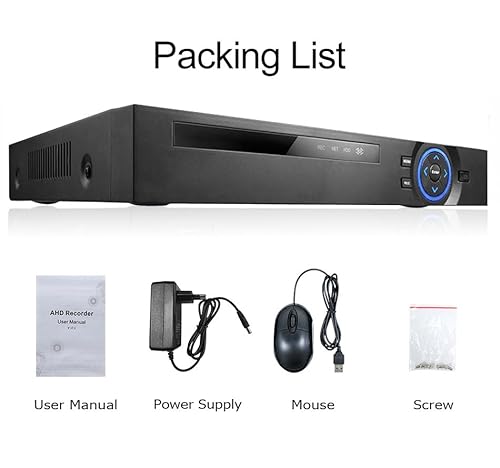 Xenocam 9-Kanal-Netzwerk-Videorecorder H.265 Kompressions-NVR für 9CH 5MP/4MP/3MP/1080P/960P/IP-Kamera, Bewegungsalarm, App/E-Mail-Benachrichtigungen 24/7/Bewegungsaufzeichnung USB Backup