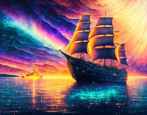 Toile feux d'artifice et bateau blanc pour créer un salon évasion