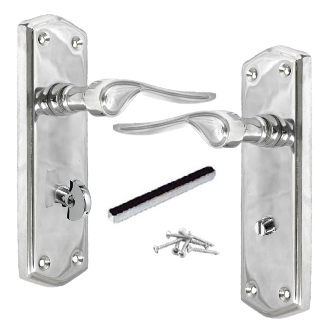 Betley Butterfly Door Handles Victorian Scroll Lever Stellar Bathroom Lock Handle Chrome 170 x 50mm for Internal Wooden Doors