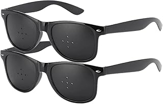 kkhouse 2 Pack Unisex Anti-Myopia Astigmatism Glasses Men's Women's Vision Improvement Strabismus Correction Fatigue Glasses(Black-6J-D2)