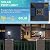 Solar Post Lights, 6000K Dusk to Dawn Solar Lamp Post Light with Pier Mount Base, Solar Post Lights Outdoor Waterproof for Garden Yard Landscape Pole Pillar, Outside Decorative Lamp(Cool White)