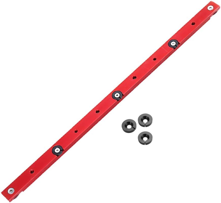 Red 300-880mm Aluminum Alloy Rail Miter Bar Slider Sliding Bar Table Saw Gauge Rod Miter Gauge for T-slot T-track Miter Track Jig Fixture Slot Router Table Woodworking Tool