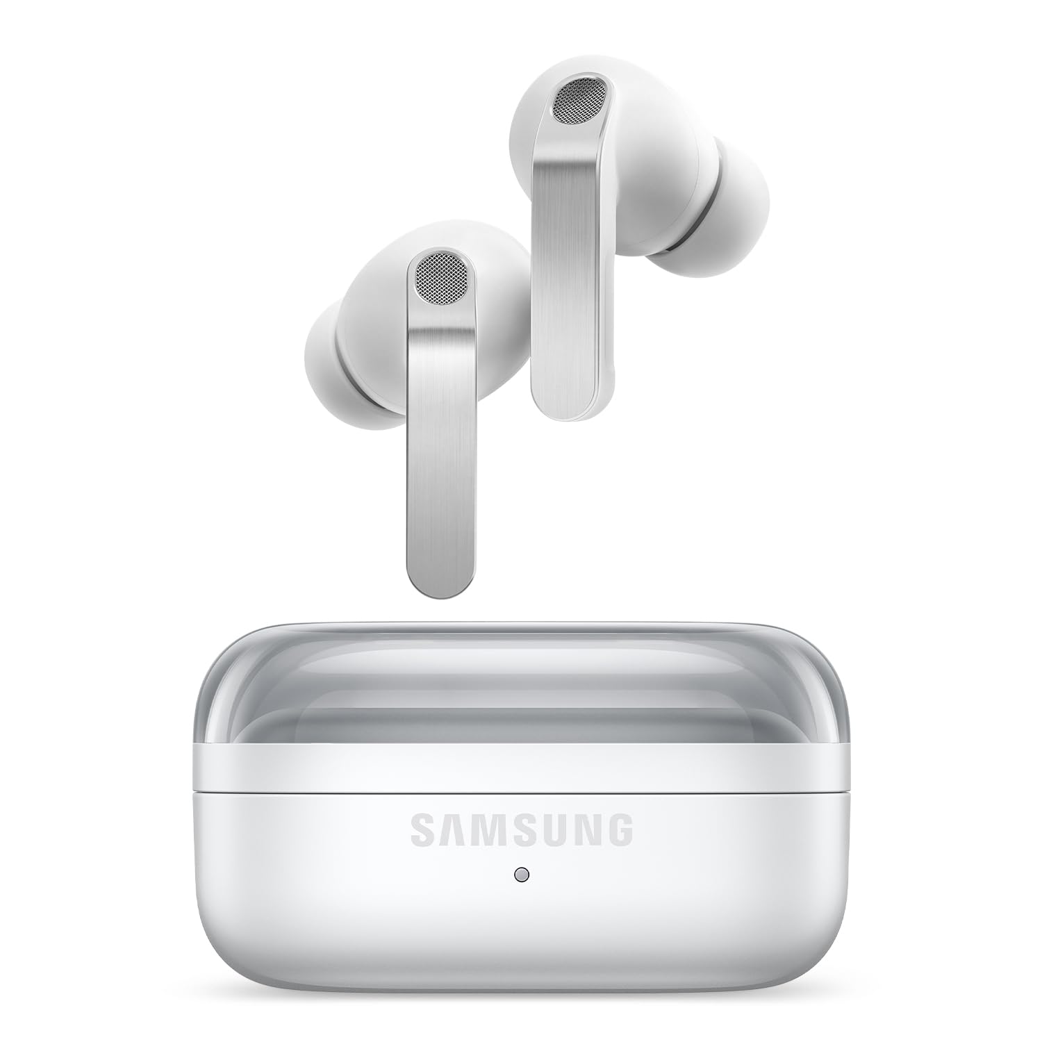 Photo 1 of Samsung Galaxy Buds 4 Pro (2026) AI True Wireless Bluetooth Earbuds, Hi-Res Audio, 2-Way Speaker, ANC 2.0, Optimized Comfort, IP57, Live Translation, White [US Version, 2 Yr Warranty]
