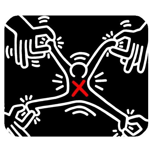 ROBIN YAM Personalized Keith Haring Rectangle Non-Slip Rubber Mousepad Gaming -RYMP15501