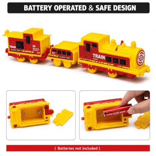 Image of Braintastic Play Train Set for Kids 3+ Years | Battery Operated Toy Train with Track | Colorful Railway Train Set for Boys & Girls | 14-Piece Train Track Toy