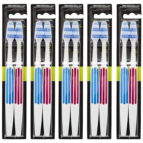 Reach Essential Care Interdental Toothbrush Firm Full Head Toothbrushes Variety Colors Multipack Daily Oral Enamel Dental Care 5X Twin Pack (10 Brushes)