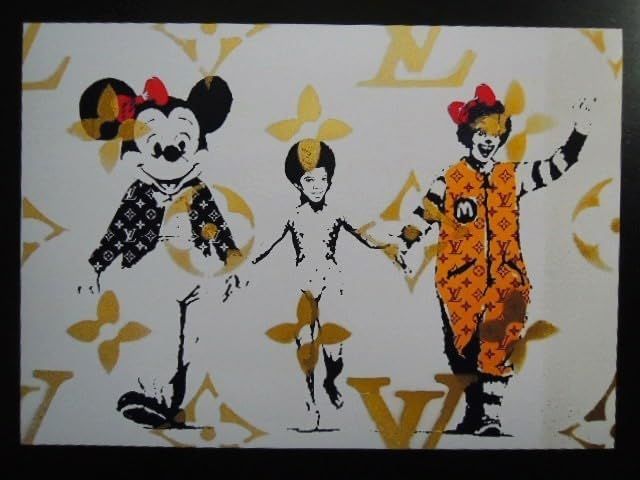 バンクシー　ミッキー　マクドナルド　風刺画　50×70cm インテリア バンクシー ミッキー マクドナルド 風刺画 50×70cm インテリアの