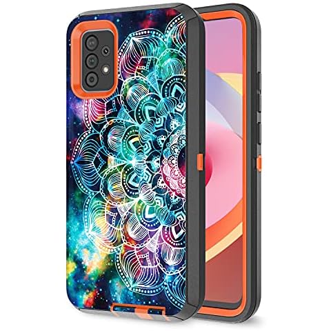 Hapitek A52 Case, for Samsung Galaxy A52 5g Case Protective Hybrid Heavy Duty Drop Protection Case Hard PC with Duarble Silicone for Samsung Galaxy A52 5G with Screen Protector Orange Cover