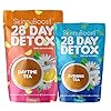 SkinnyBoost 28 Day Detox Tea Kit-1 Daytime (28 Bags) 1 Evening (14 Bags) Non GMO, Vegan, All Natural Teas, Made with Green Tea and Herbal Teas for Natural Detox and Cleanse