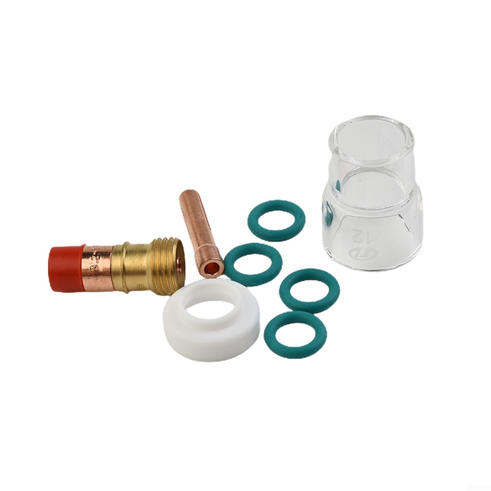Kit torcia TIG 8Pcs per WP 17 18 26, lente a gas 12 con tazza di vetro resistente al calore, corpo pinza 3,2 mm
