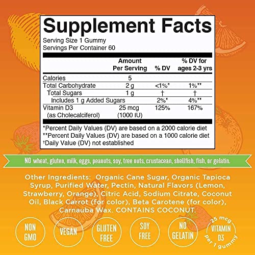 Kids Vitamin D3 Gummies & Vegan Vitamin C Gummies Bundle | Supplement For Bone Strength, Phosphorus And Calcium Absorption | Supports Immune Function & Overall Health For Adults & Kids #TOP5