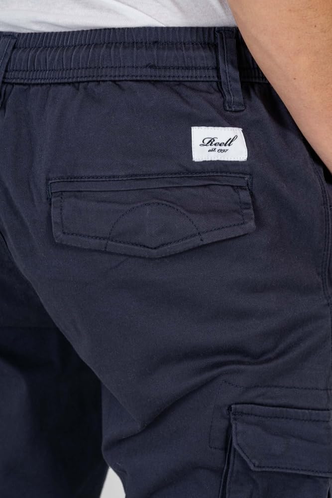 Reell Reflex Rib Cargo - Jogger Cargohose für Herren mit Kordelzug und elastischem Bund - Regular Tapered Fit - Hose aus Baumwolle