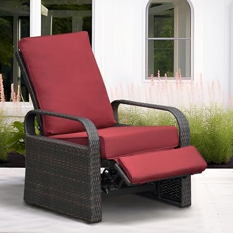 Outdoor Resin Wicker Patio Recliner Chair Cover