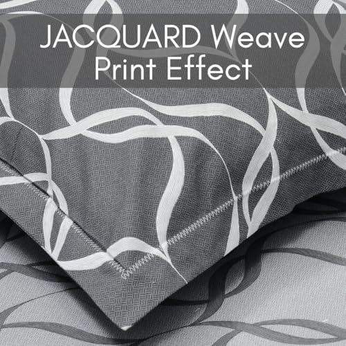 Image of Mafatlal 186 Tc Corsica King Size Cotton Bedding | 274 X 274 Cm | Summer Sweat-Absorbing Mancham Chadar for Breathable Sleep Comfort | Set with 2 Pillow Covers | Grey Shingles
