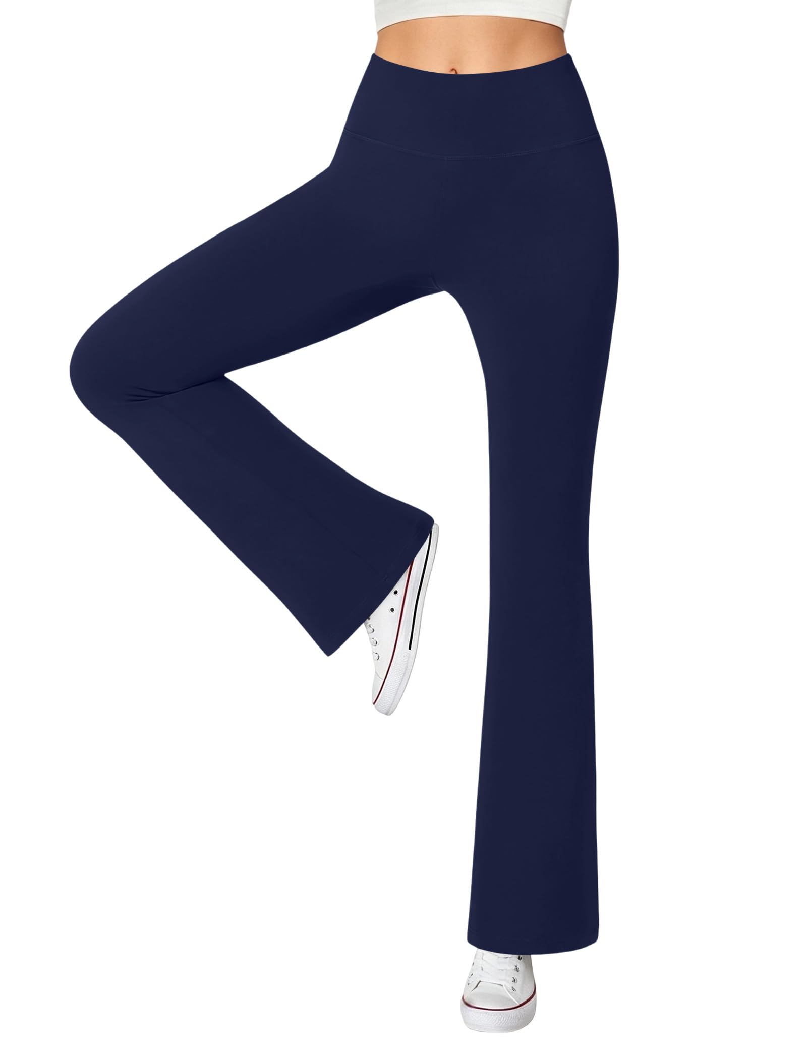 Glacspyg Damen Hose High Waist Schlaghose Bootcut Flared Yogahose Bauchtraining Elastische Freizeit Laufhose