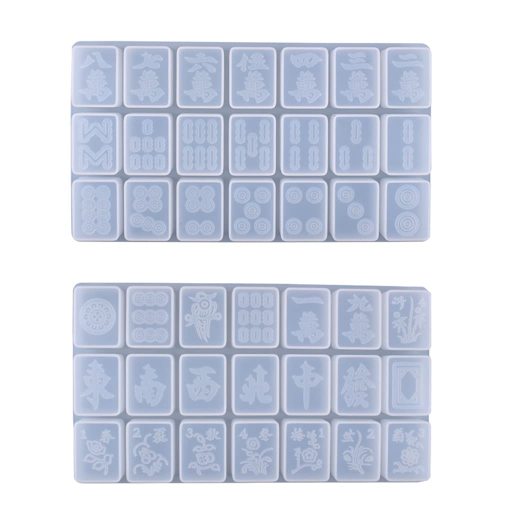 ZHOUYQX Crystal Epoxy Resin Mold for Creative Mahjong Silicone Mould Jewelry