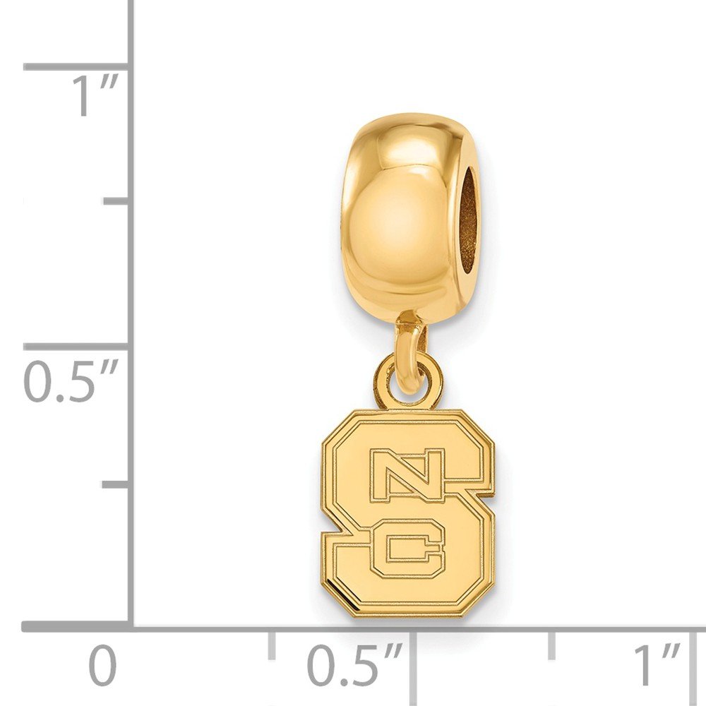 NC State Bead Charm Extra Small (3/8 Inch) Dangle (Gold Plated)