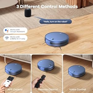 ZCWA Robot Vacuum and Mop Combo 2 in 1 Mopping Robot Vacuum Cleaner with WiFiApp Robotic Vacuum with 2300Pa Suction Slim Self Charging Ideal for Hard Floor Pet Hair and Low Pile Carpet