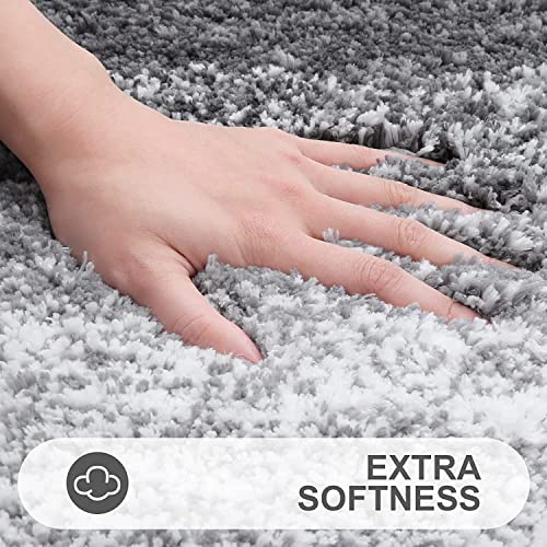 smiry Microfiber U-Shape Toilet Mat, Non-Slip Shaggy Soft Pedestal Mat for Bathroom Water Absorbent bath mat, 50 x 60 cm, Grey - Image 3